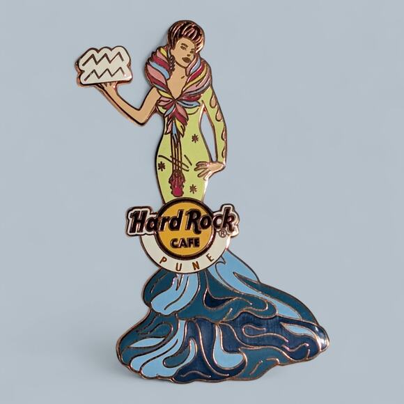 Accessories - Hard Rock Pin 2014 Pune Horoscope Mermaid Girl Aquarius Astrology